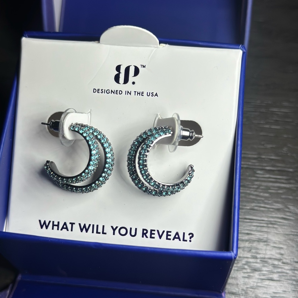 Bomb Party 2025 Sirens Earrings-Darkened Tails-Lab Created Paraiba Tourmaline - Picture 3 of 4